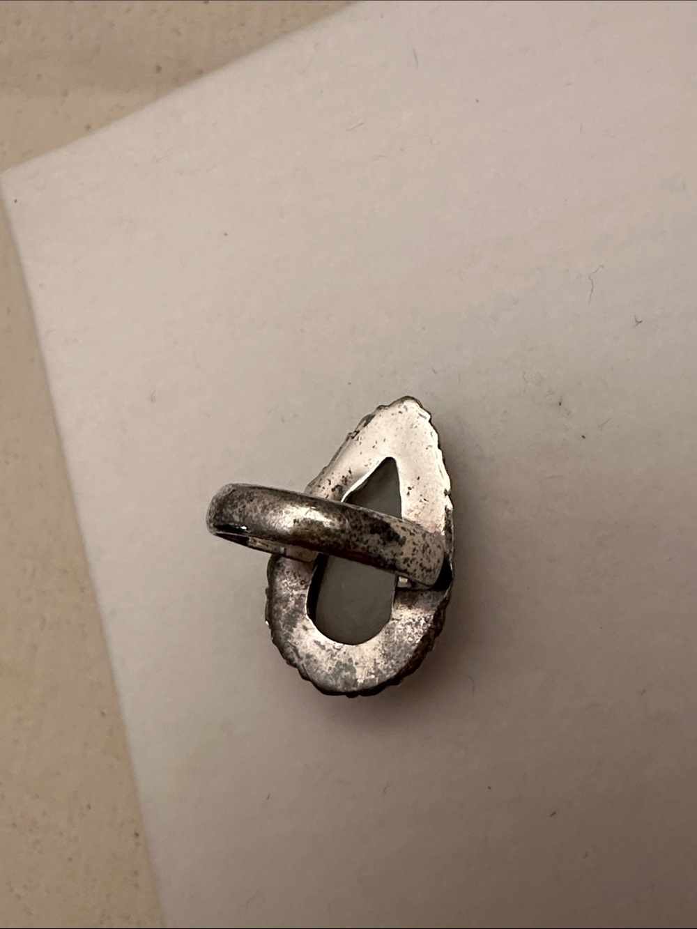 Sterling Silver Teardrop Rainbow Moonstone Ring - Picture 6 of 8